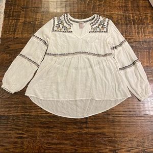 Knox Rose Embroidered Long Sleeve Top